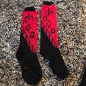 Gothic high socks worn 1X vintage home details.